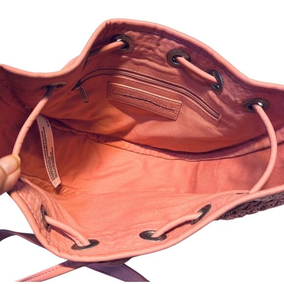 FREE PEOPLE RAFFIA CABANA CROSSBODY VEGAN  IN VINTAGE PINK NEW WITHOU TAGS - Picture 6 of 8